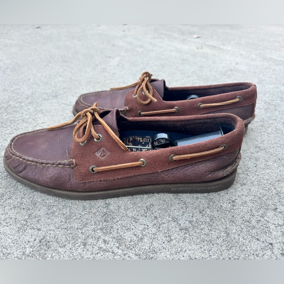 Men\'s Authentic Original Tumbled/Suede Boat Shoe - Brown (STS24531) size 12m